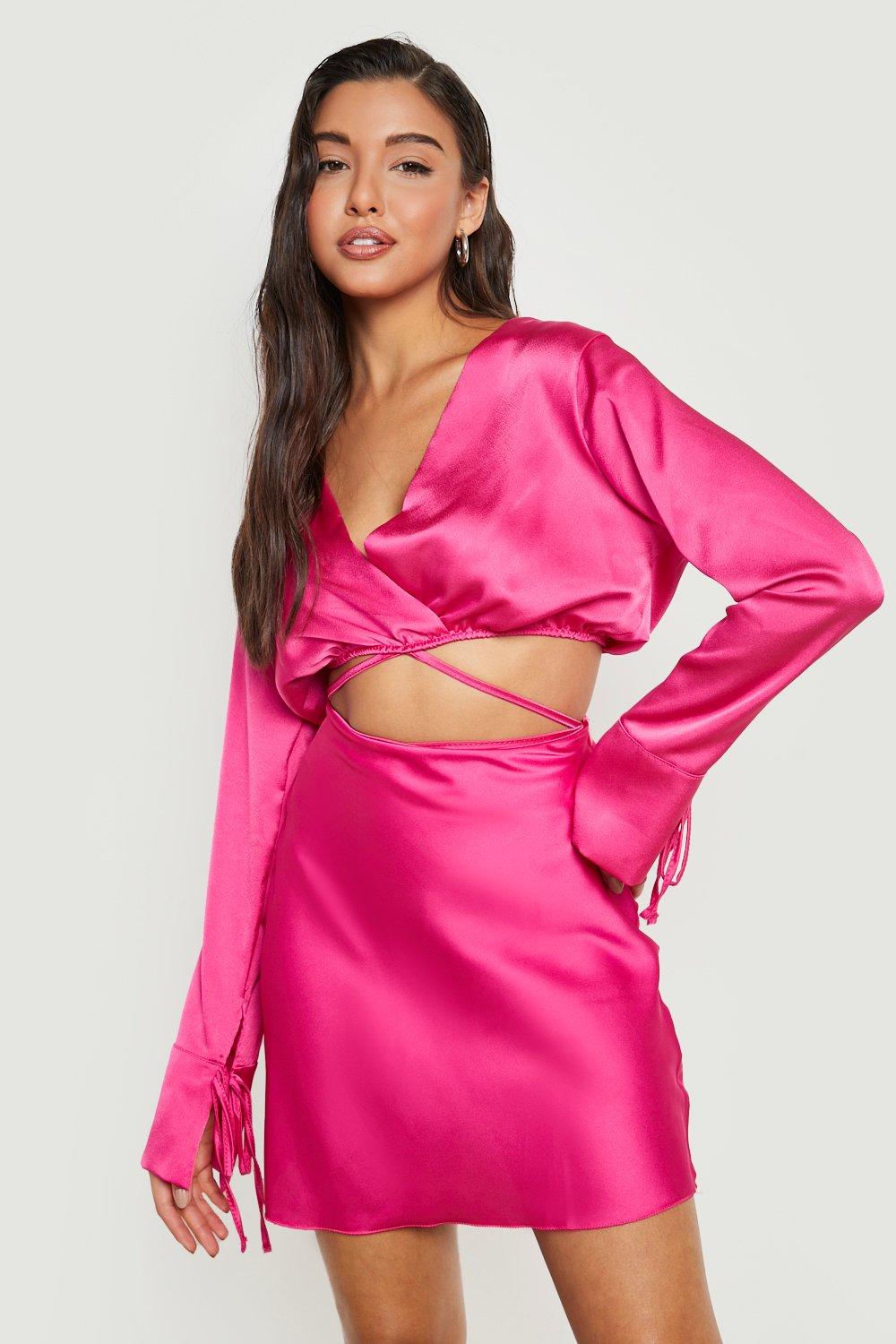 【PORTERNA】Dylan satin wrap short skirt Superdown Charmaine Wrap Mini Skirt | superdown